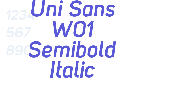 Uni Sans W01 Semibold Italic font