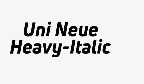 Uni Neue Heavy-Italic Font