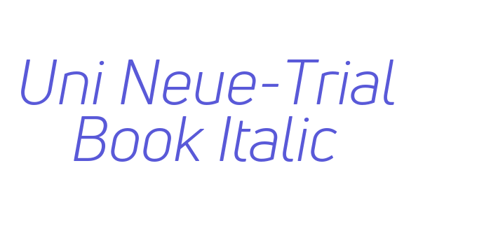 Uni Neue-Trial Book Italic Font Download