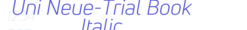 Uni Neue-Trial Book Italic-font