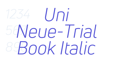 Uni Neue-Trial Book Italic-font-download