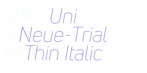 Uni Neue-Trial Thin Italic-font-download