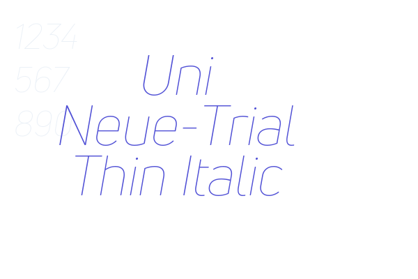 Uni Neue-Trial Thin Italic