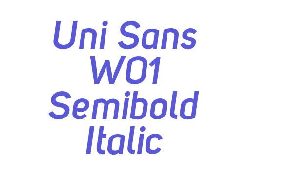 Uni Sans W01 Semibold Italic Font