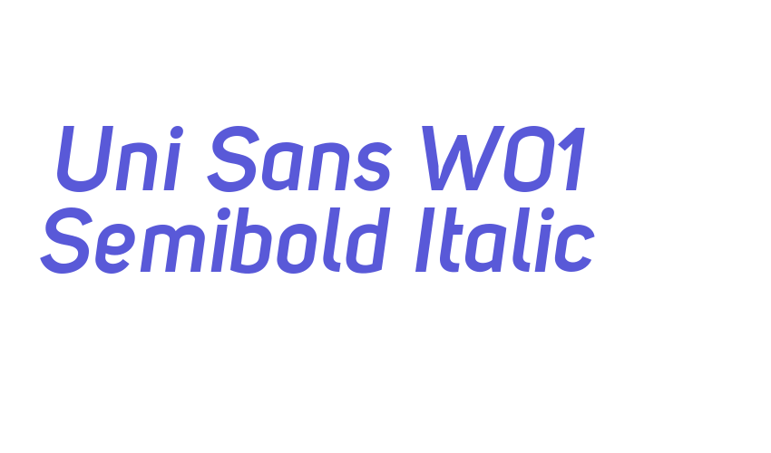 Uni Sans W01 Semibold Italic Font Download