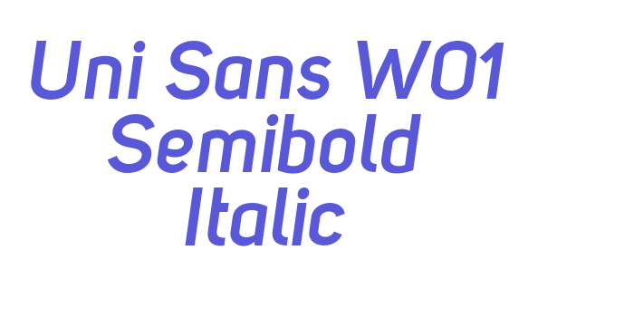 Uni Sans W01 Semibold Italic Font Download