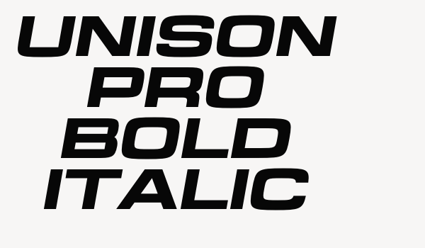 Unison Pro Bold Italic Font