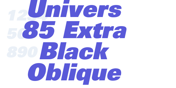 Univers 85 Extra Black Oblique font free