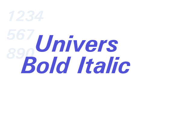 Univers Bold Italic