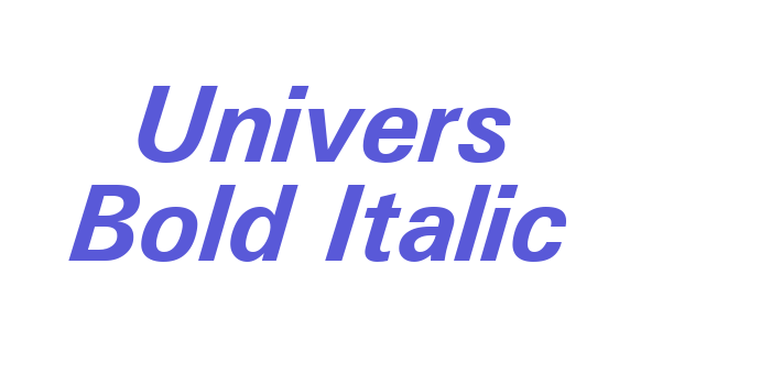 Univers Bold Italic Font