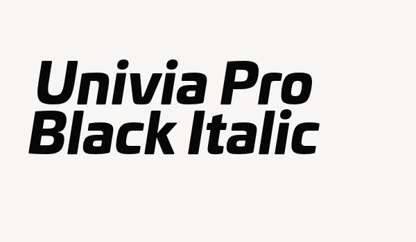 Univia Pro Black Italic Font