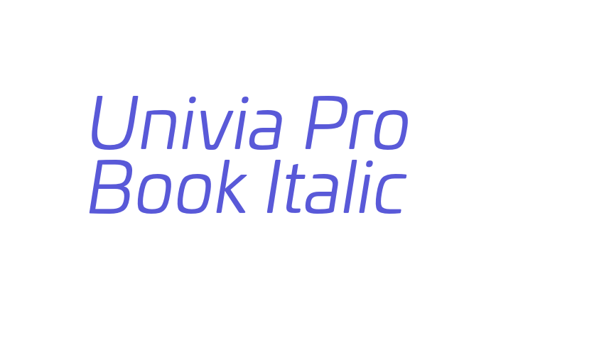 Univia Pro Book Italic Font Download