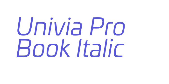 Univia Pro Book Italic Font