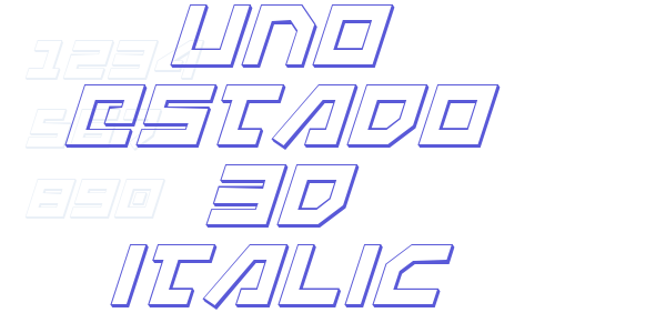 Uno Estado 3D Italic font