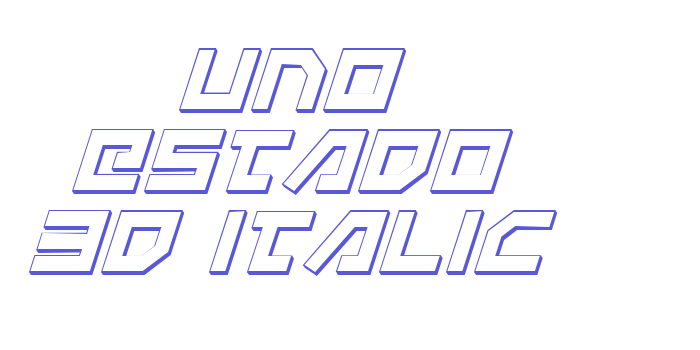 Uno Estado 3D Italic Font Download