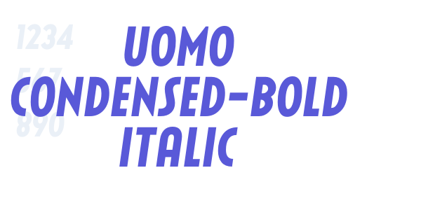 Uomo Condensed-Bold Italic font free