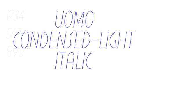 Uomo Condensed-Light Italic font free