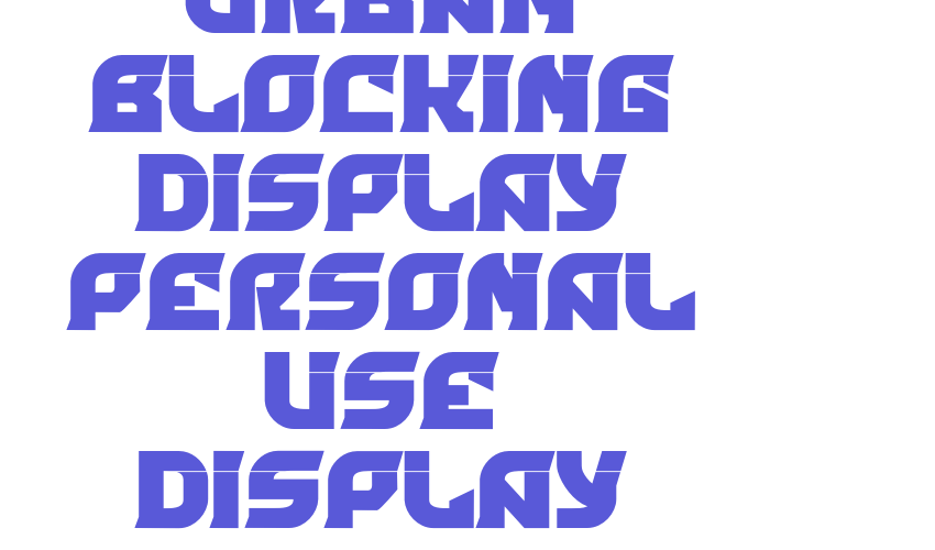 Urban Blocking Display Personal Use Display Font