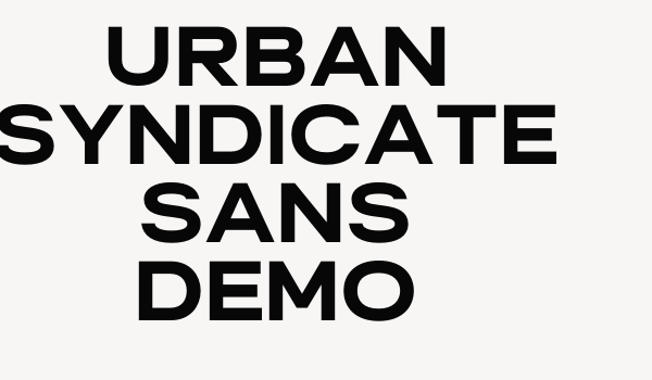 Urban Syndicate Sans DEMO Font