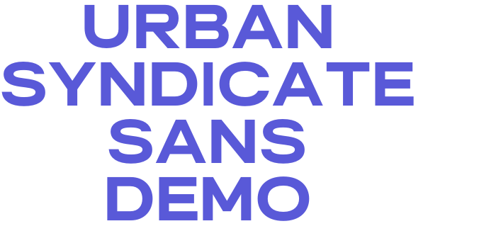 Urban Syndicate Sans DEMO Font Download