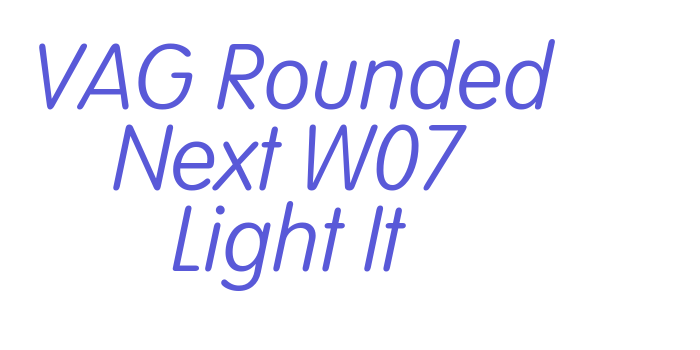 VAG Rounded Next W07 Light It Font Download