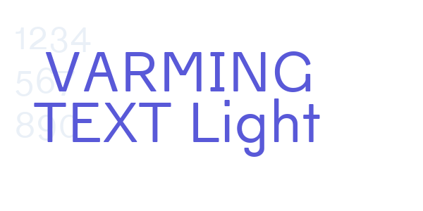 VARMING TEXT Light font free