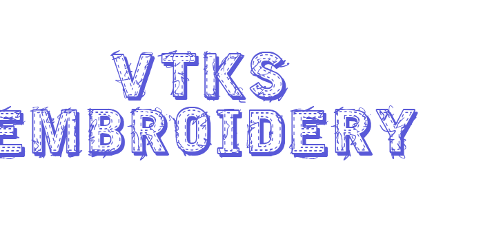 VTKS EMBROIDERY Font Download