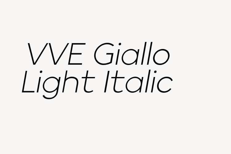 VVE Giallo Light Italic font download