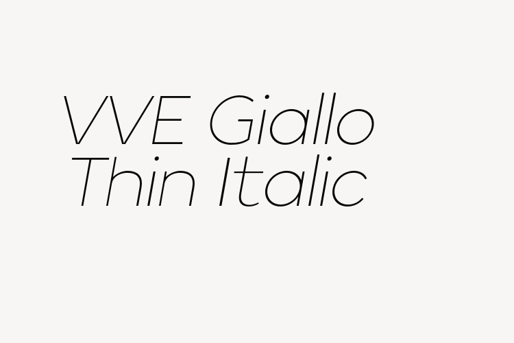 VVE Giallo Thin Italic font download