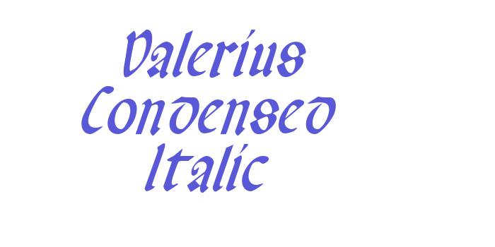 Valerius Condensed Italic Font Download