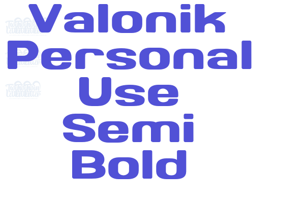 Valonik Personal Use Semi Bold