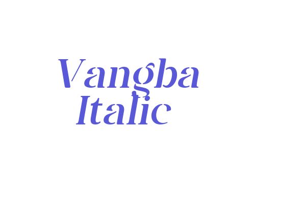 Vangba Italic Font