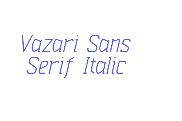 Vazari Sans Serif Italic Font