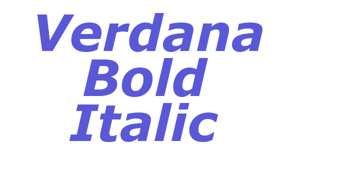 Verdana Bold Italic Font