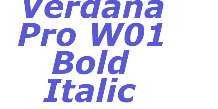 Verdana Pro W01 Bold Italic Font