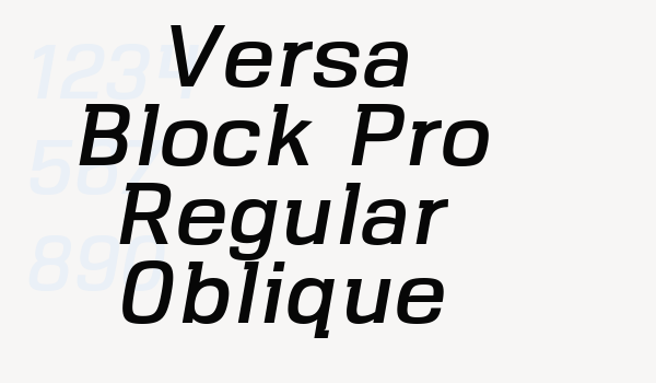 Versa Block Pro Regular Oblique Font