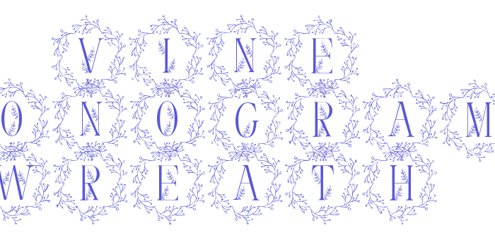 Vine Monogram Wreath Font