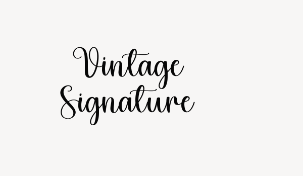 Vintage Signature Font