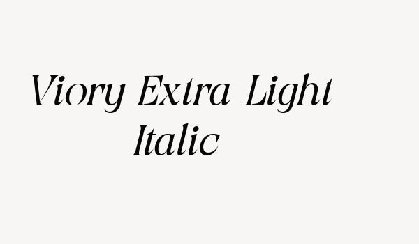 Viory Extra Light Italic Font