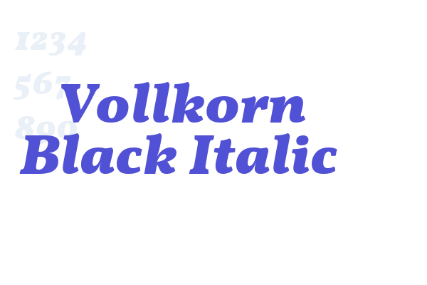 Vollkorn Black Italic Font Download