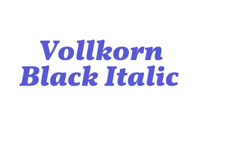 Vollkorn Black Italic Font