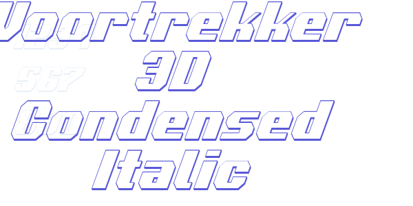 Voortrekker 3D Condensed Italic font free