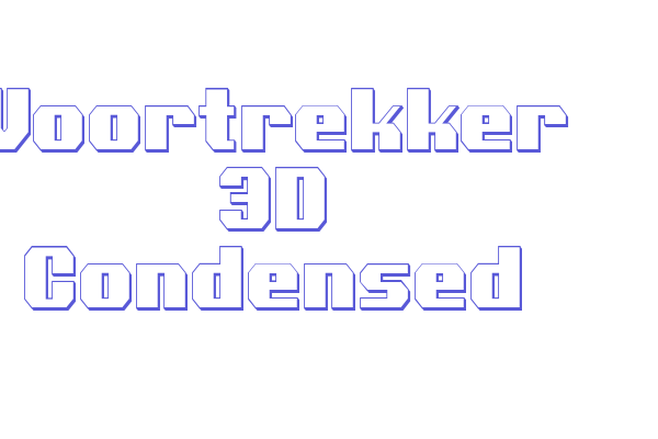 Voortrekker 3D Condensed Font