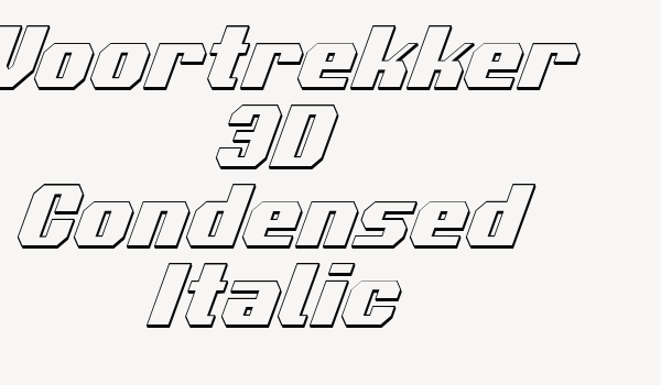 Voortrekker 3D Condensed Italic Font