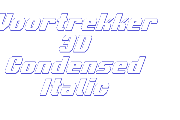 Voortrekker 3D Condensed Italic Font