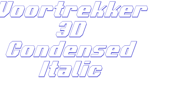 Voortrekker 3D Condensed Italic Font Download