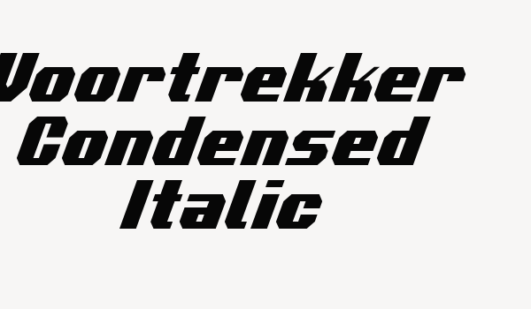 Voortrekker Condensed Italic Font