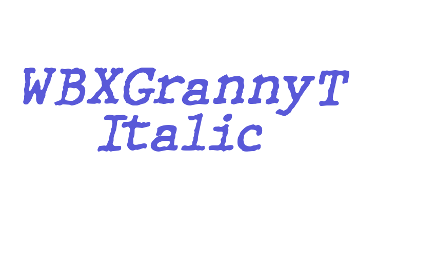 WBXGrannyT Italic Font Download