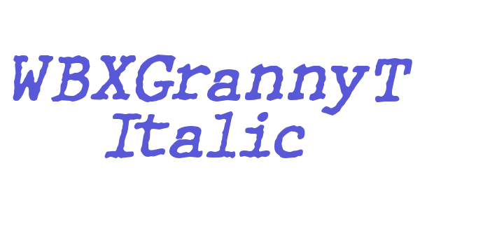 WBXGrannyT Italic Font Download