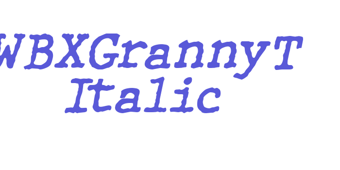 WBXGrannyT Italic Font